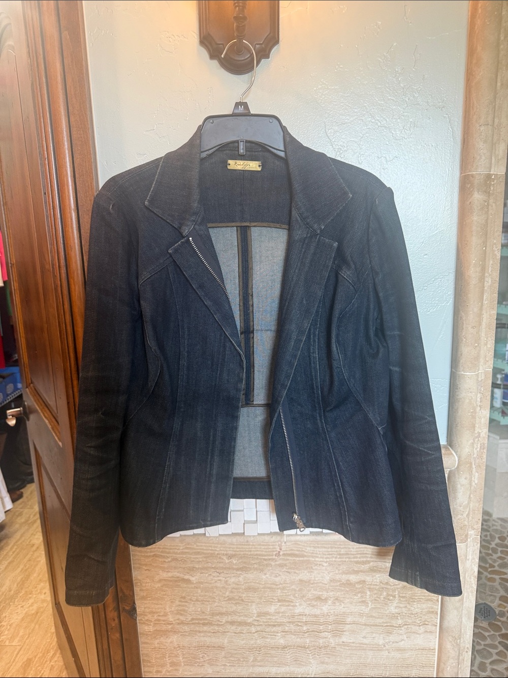 Women's Dark Indigo Denim Blazer Jacket